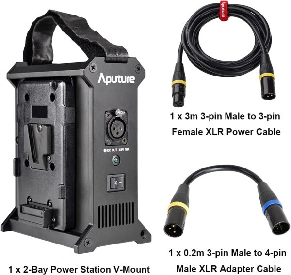 Aputure 2 Bay Battery Power Station  V Mount      Lightweight  Portable Power for Nova P300c   amaran 100 200 Battery & Grip