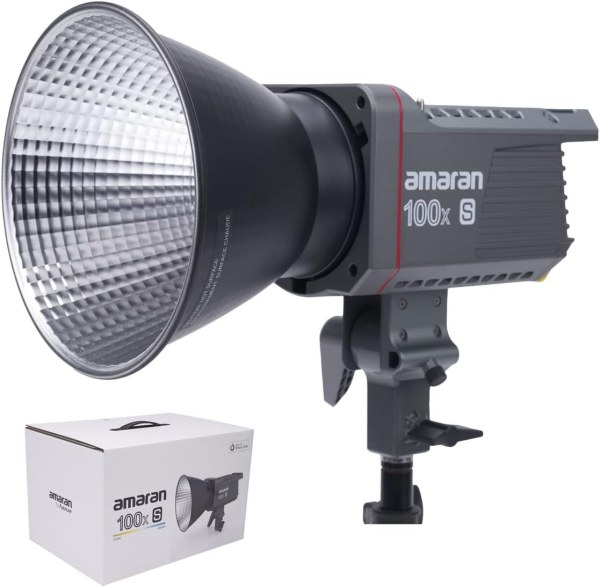Aputure amaran 100x S Bi Color Bowens Mount Point Source LED Video Light  100W Output 2700 6500k 30 500lux 1m Bluetooth App Control 9 Built in Lightin Lighting
