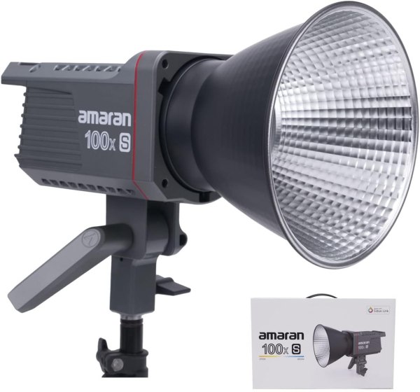 Aputure amaran 100x S Bi Color Bowens Mount Point Source LED Video Light  100W Output 2700 6500k 30 500lux 1m Bluetooth App Control 9 Built in Lightin Lighting