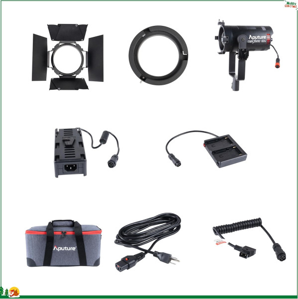 Aputure Light Storm LS 60x Bi Color LED Light 30000lux  1m  CRI 95  TLCI 95 Built in 9 Lighting FX  Support NP F970 Battery  includes Barn Doors Suppo Lighting