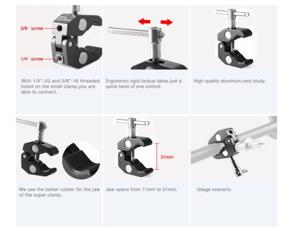 E Image AI A05 Super Clamp     Secure and Versatile Tube Clamp with Dual Screw Holes Others