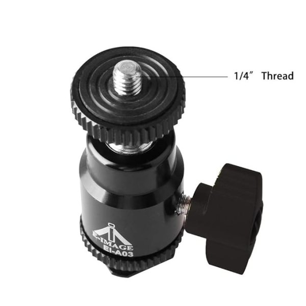 E Image EI A03 1 4  Mini Ball Head DSLR Camera hot Shoe Adaptor Led Monitor Holder Tripod Pay Load 1kg Others