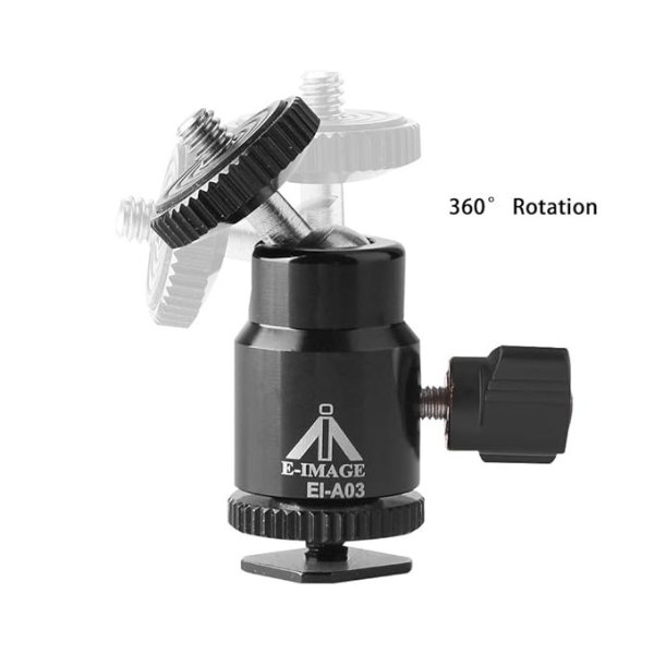 E Image EI A03 1 4  Mini Ball Head DSLR Camera hot Shoe Adaptor Led Monitor Holder Tripod Pay Load 1kg Others