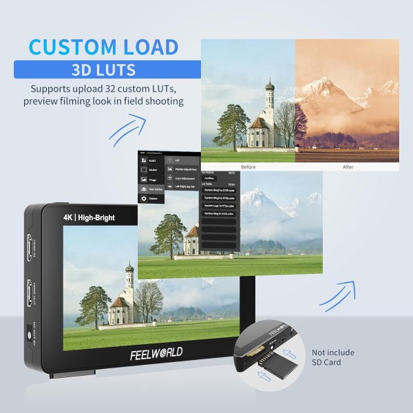 FEELWORLD F6 PLUSX 5 5  1600nit High Bright Touchscreen Monitor   4K HDMI  HDR  3D LUT Pro Videos