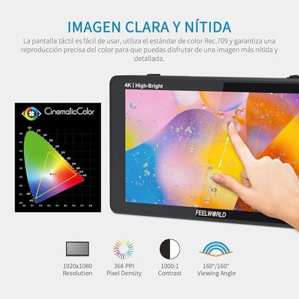 FEELWORLD LUT6E   6  Touch Screen Camera Monitor with 1600 Nit Brightness   3D LUT Pro Videos