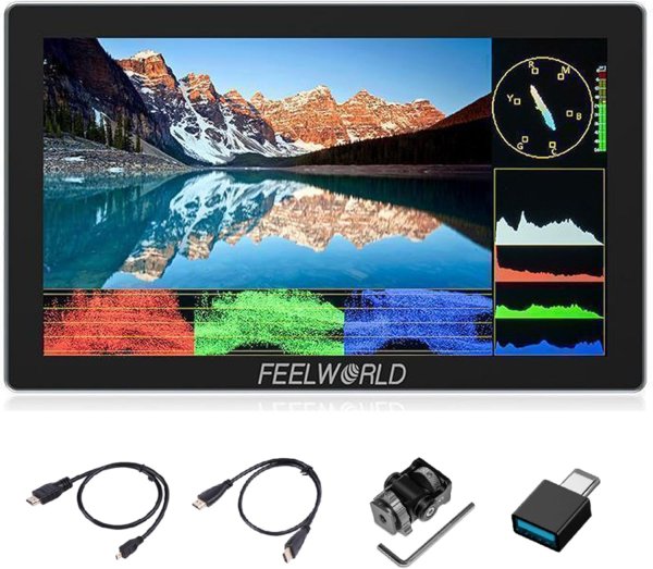 FEELWORLD P6X 5.5 Inch Aluminum Camera Monitor â€“ 1920x1080 Full HD, 1000nits Brightness, 160Â° Wide Viewing Angle, Touchscreen, 4K 60Hz HDMI Input/O Pro Videos