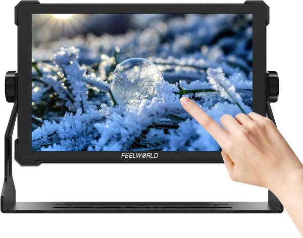 FEELWORLD T10 10.1-Inch Camera Field Monitor with Touchscreen â€“ 4K HDMI 60Hz, 3D LUT, 1920x1080 Resolution, HDR, Waveform, NP-F970 External Installa 