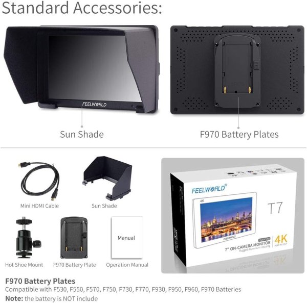 FEELWORLD T7 7  4K HDMI Camera Monitor   Full HD IPS  Peaking Focus  Aluminum Body Pro Videos