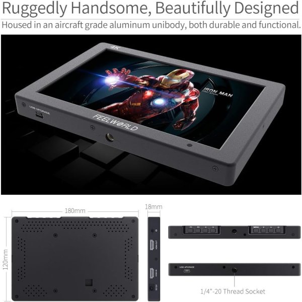 FEELWORLD T7 7  4K HDMI Camera Monitor   Full HD IPS  Peaking Focus  Aluminum Body Pro Videos