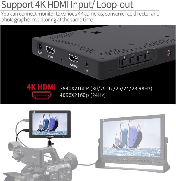 FEELWORLD T7 7  4K HDMI Camera Monitor   Full HD IPS  Peaking Focus  Aluminum Body Pro Videos