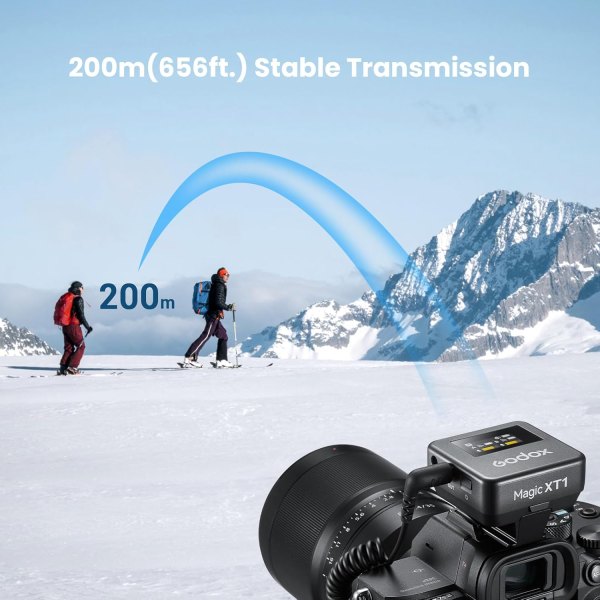 Godox Magic XT1 2 4GHz Wireless Dual Microphone System with Type C Adapter Flashes Trigger & Remote