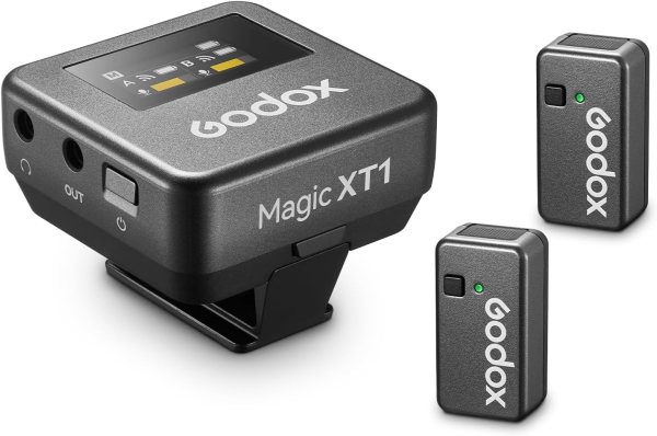 Godox Magic XT1 2 4GHz Wireless Dual Microphone System with Type C Adapter Flashes Trigger & Remote