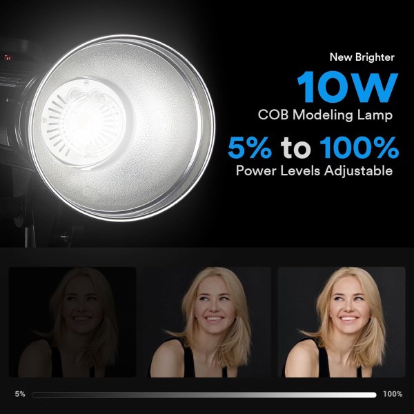 Godox SK400II V Studio Flash with 400Ws Power and LED Modeling Lamp Lighting