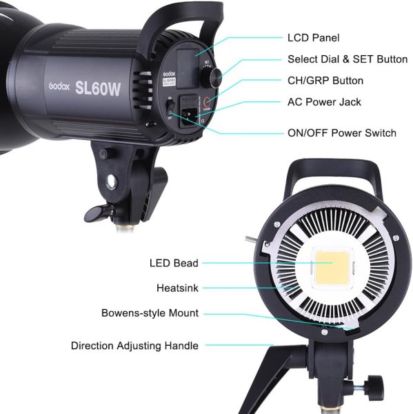 Godox SL 60W Wireless Control Continuous Photography Studio Light Lighting