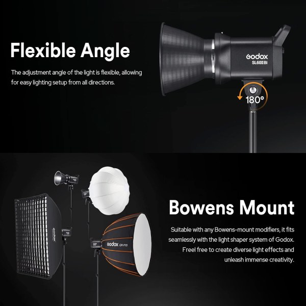 Godox SL60IIBi Bi Color LED Video Light     2800K 6500K with Wireless Control Lighting