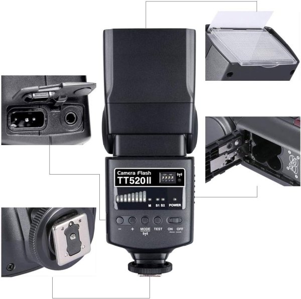 Godox Thinklite TT520II     Versatile Camera Flash with 433MHz Wireless Signal for Canon  Nikon  Pentax  and Olympus Flashes Trigger & Remote