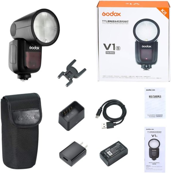 Godox V1 S TTL Round Head Flash for Sony Cameras     Powerful   Versatile Lighting Solution Flashes Trigger & Remote