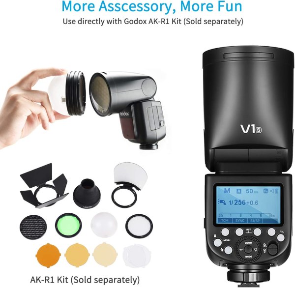Godox V1 S TTL Round Head Flash for Sony Cameras     Powerful   Versatile Lighting Solution Flashes Trigger & Remote