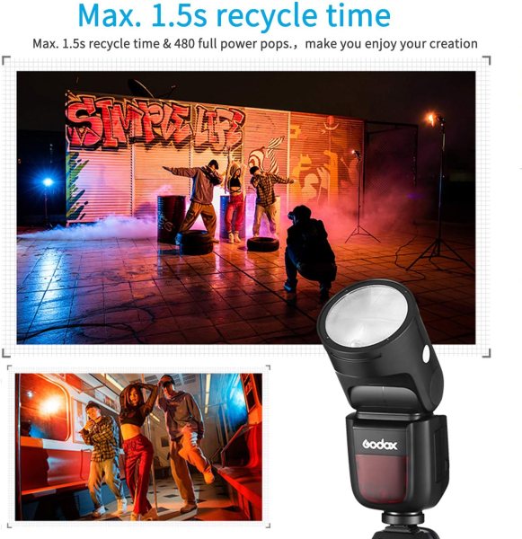 Godox V1 S TTL Round Head Flash for Sony Cameras     Powerful   Versatile Lighting Solution Flashes Trigger & Remote