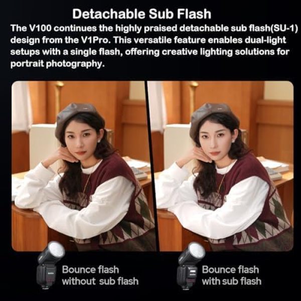 Godox V100C Flash for Canon EOS â€“ 100W E-TTL II, Touch Screen, Shutter Sync, Global HSS 1/80000s Flashes Trigger & Remote