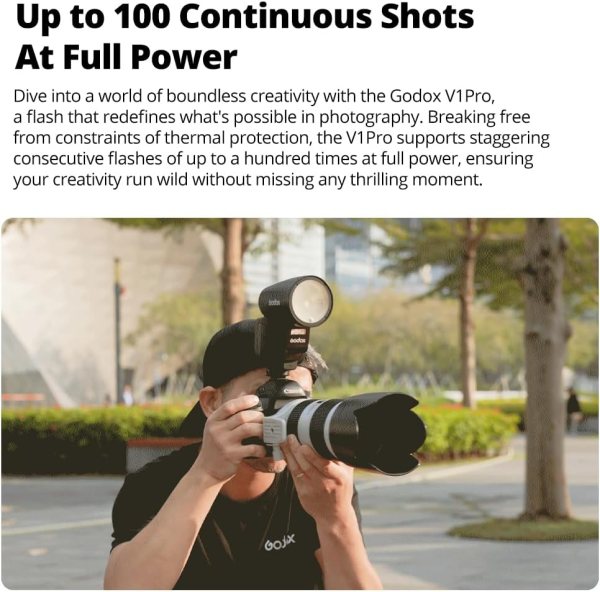 Godox V1Pro C Round Head Flash with 2 4G Wireless HSS for Canon E TTL Cameras Flashes Trigger & Remote