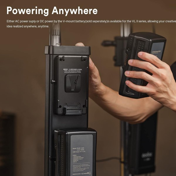 Godox VL200II Daylight Spotlight with APP Control   V Mount     Bowens Mount Continuous LED Video Light Lighting