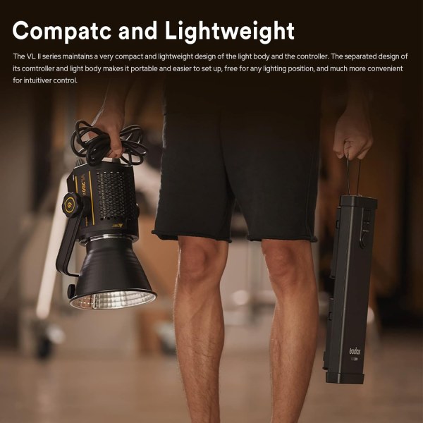 Godox VL200II Daylight Spotlight with APP Control   V Mount     Bowens Mount Continuous LED Video Light Lighting