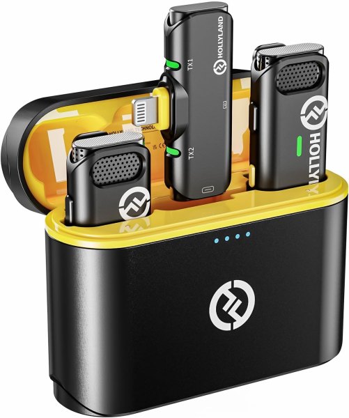 Hollyland Lark C1 Wireless Lavalier Microphone for iPhone 14/13/12 â€“ MFi Certified, 656ft Transmission, Noise Cancelling Professional Audio