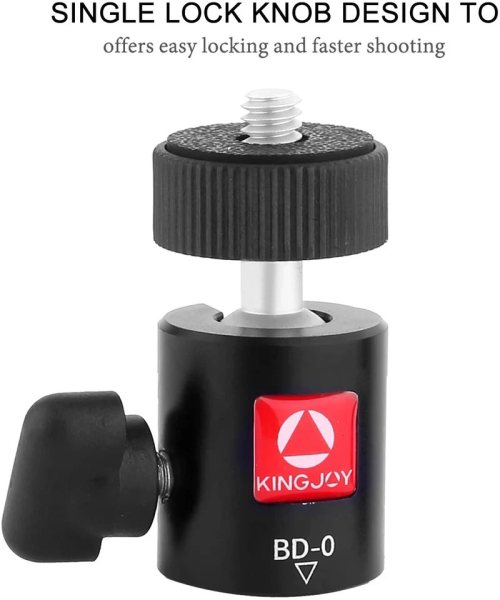 Kingjoy KT 100 BD 0 Aluminum Steel Mini Ball Head Mini Travel Tabletop Tripod Tripods