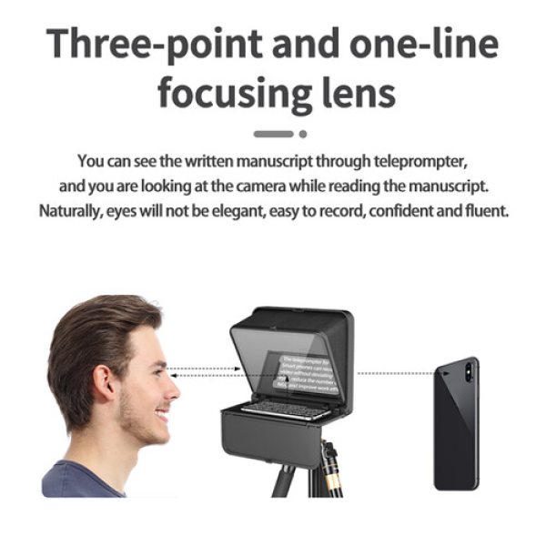 Lemsgo TC7S Portable Teleprompter for Smartphones Lighting