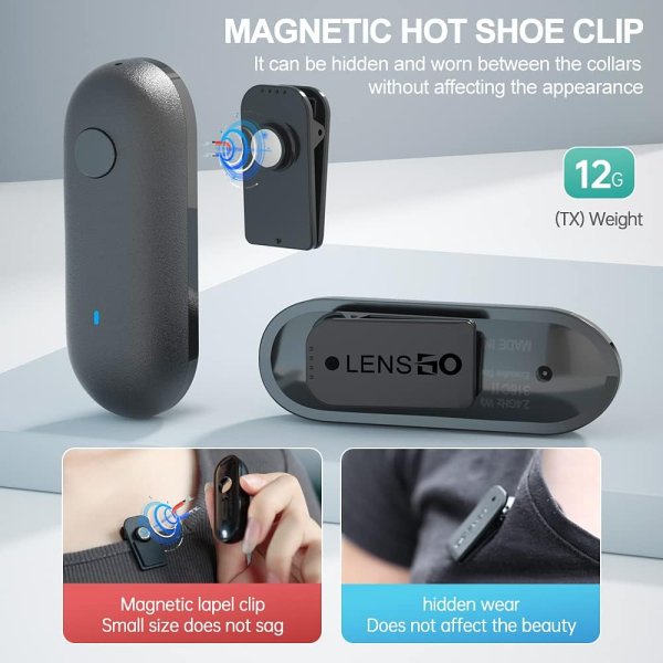 LENSGO 318C II Wireless Lavalier Microphone     Dual Clip On Mic for DSLR  Smartphones   Video Recording Professional Audios
