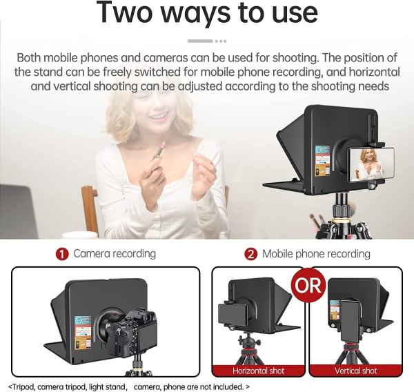 LENSGO TC7 8    Teleprompter for iPad  Smartphone   DSLR     Remote Controlled for Vlogging   Live Streaming Others