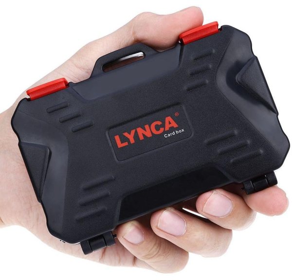 Lynca KH10 Black Memory Card Storage Box     Durable   Portable Card Organizer Memory Card & Card Reader