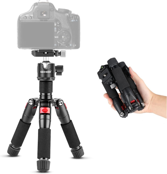 NEEWER Portable Desktop Mini Tripod – Aluminum Alloy 20”/50cm with 360° Ball Head & 1/4” Quick Shoe Plate – Supports DSLR, Mirrorless & Camcorders up  
