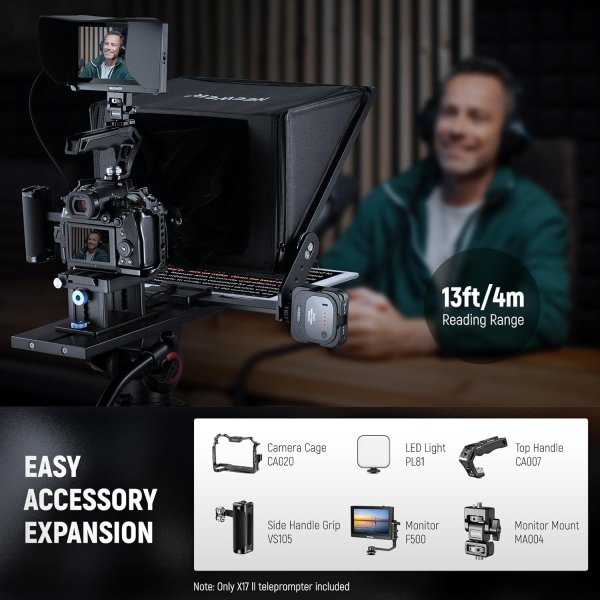 NEEWER Teleprompter X17 II with RT113 Remote & APP Control – 17