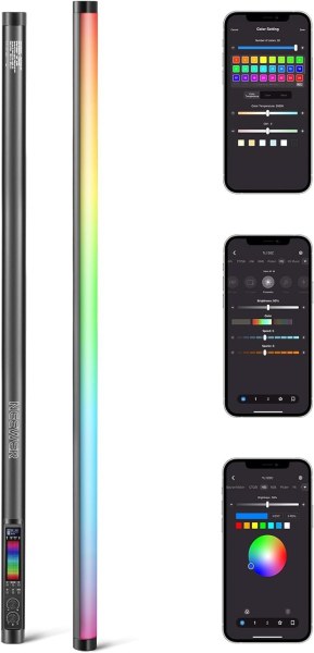 NEEWER TL120C RGB Tube Light – 42W Full Color RGBWW LED Video Light Wand with App/2.4G/DMX Control, 7 Pixel Effects, 18 Scenes, 2500K-10000K, CRI97+,  