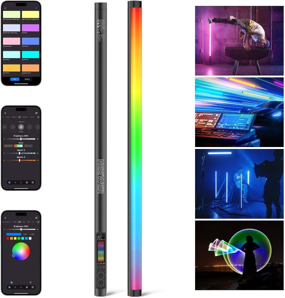 Neewer TL90C RGB Stick Light – Portable APP-Controlled Rechargeable LED Tube for Photography & Video 
