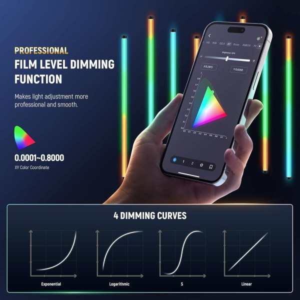 Neewer TL90C RGB Stick Light – Portable APP-Controlled Rechargeable LED Tube for Photography & Video Lighting