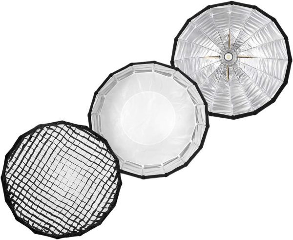 Nicefoto 90CM Deep Umbrella Softbox with Grid SoftBox & Reflectors