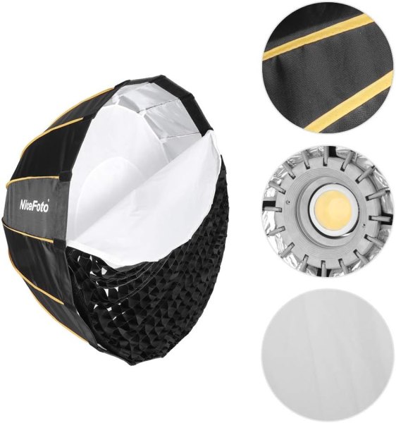 Nicefoto 90CM Deep Umbrella Softbox with Grid SoftBox & Reflectors