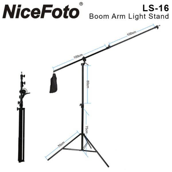 Nicefoto Boom Stand LS 16 2-in-1 4m Max Load 5kg Light Stands