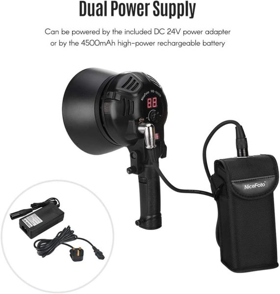 NiceFoto HB 600B Handheld LED Video Light     5500K Adjustable Brightness with APP Control Lighting