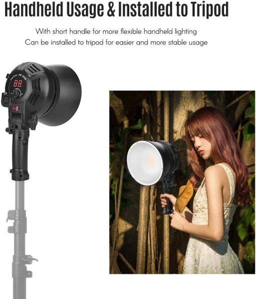 NiceFoto HB 600B Handheld LED Video Light     5500K Adjustable Brightness with APP Control Lighting