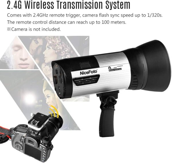 NiceFoto N Flash 400 400Ws Wireless Studio Strobe Flash Light     HSS  Bowens Mount   Built in 6000mAh Battery Others