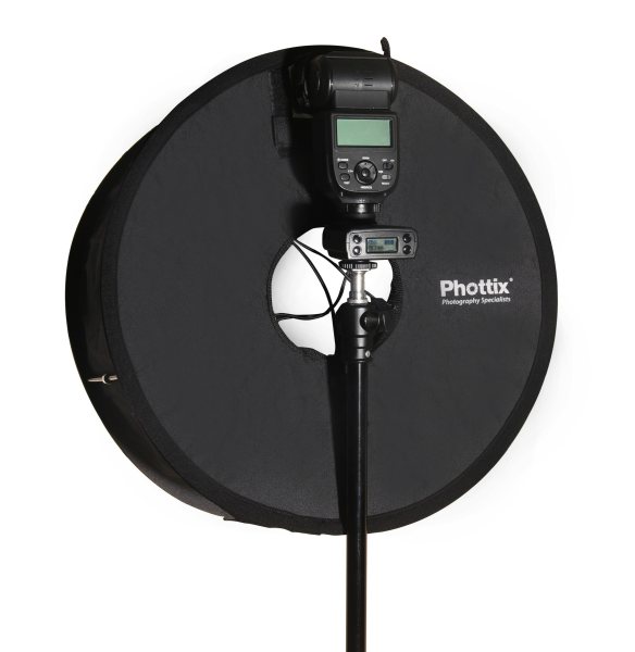 Phottix Aether Collapsible Ring Flash Adapter     Soft  Even Lighting for Stunning Portraits SoftBox & Reflectors