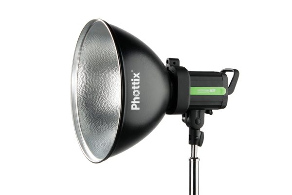 Phottix Wide Angle Reflector with Grid   Diffuser   Bowens Mount  35cm  Silver Lighting