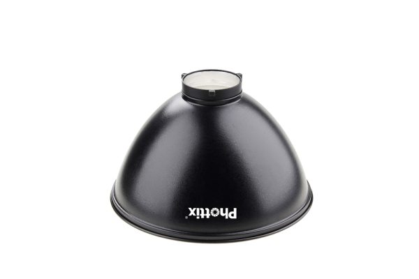 Phottix Wide Angle Reflector with Grid   Diffuser   Bowens Mount  35cm  Silver Lighting