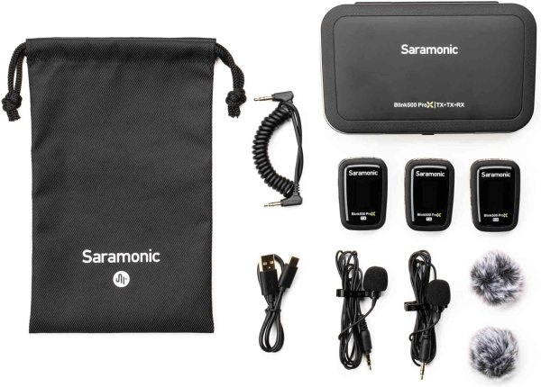 Saramonic Blink 500 ProX B2   Wireless Clip On Microphone System for 2 Person Recording Professional Audios