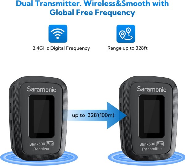 Saramonic Blink500 Pro B1   Dual Channel Wireless Microphone for DSLR  Smartphones   More Professional Audio