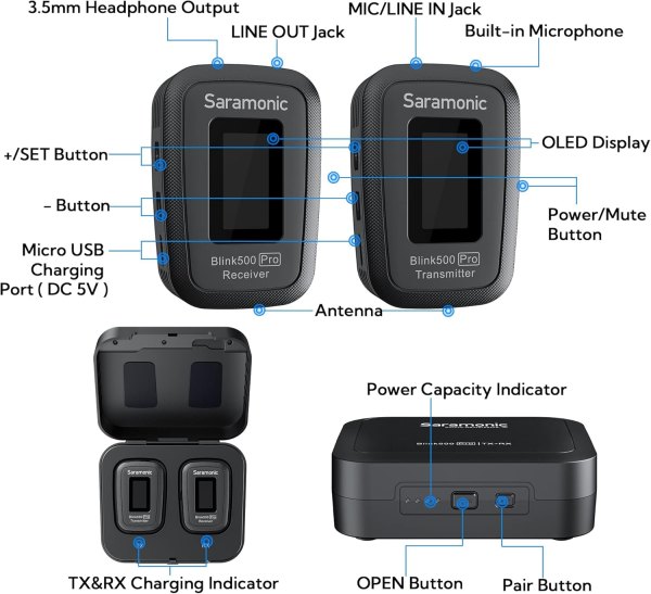 Saramonic Blink500 Pro B1   Dual Channel Wireless Microphone for DSLR  Smartphones   More Professional Audio